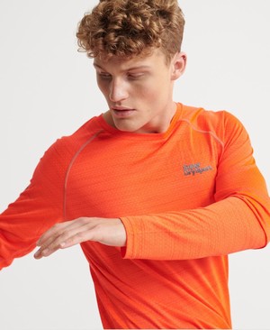 Superdry Active Loose Microvent Hosszú Ujjú Férfi Pólók Narancssárga | LYHSD7349